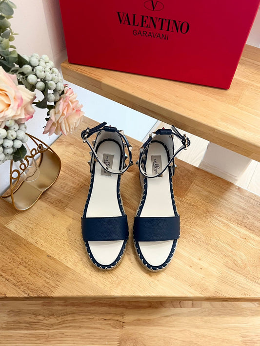 VLogo Rockstud Espadrille Dark Blue Leather 692180