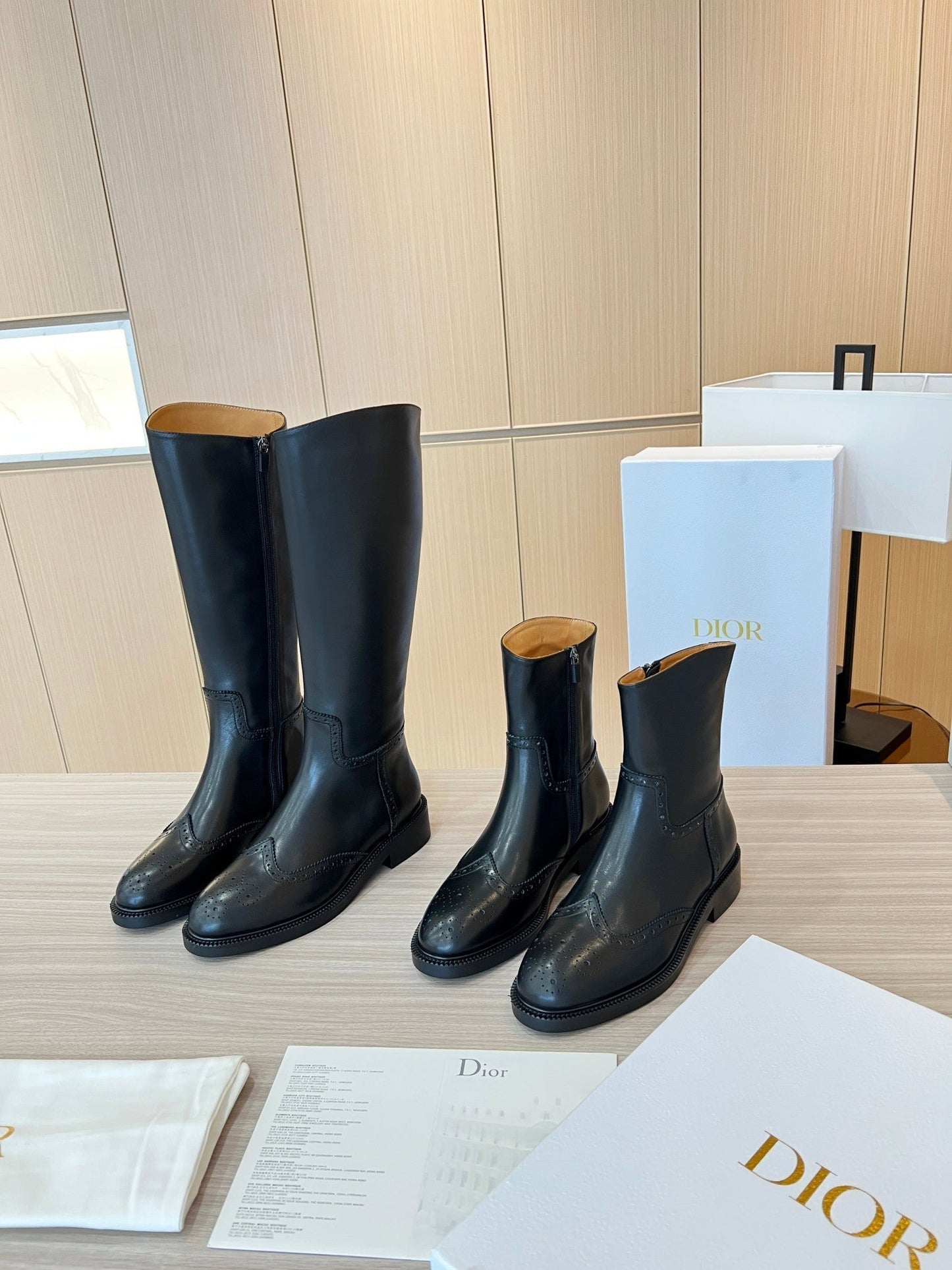 CD High Boots Black Calfskin