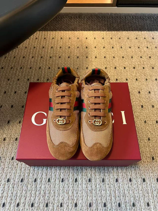 GG Shift Sneaker Brown Suede Mesh