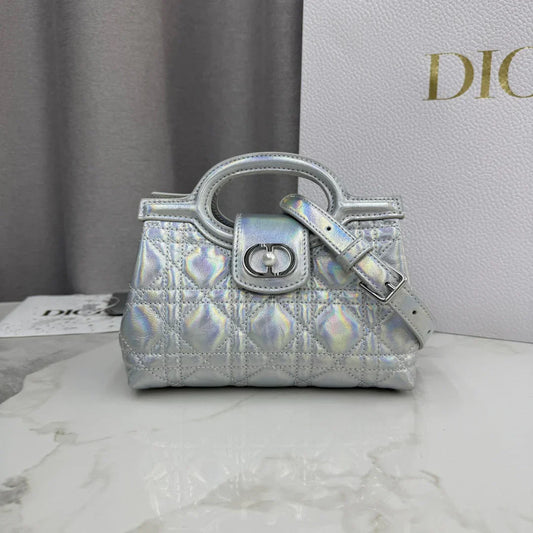 Dior 2026 Jolie Top Handle Mini Chain Handbag 18.5cm Grained Calfskin
