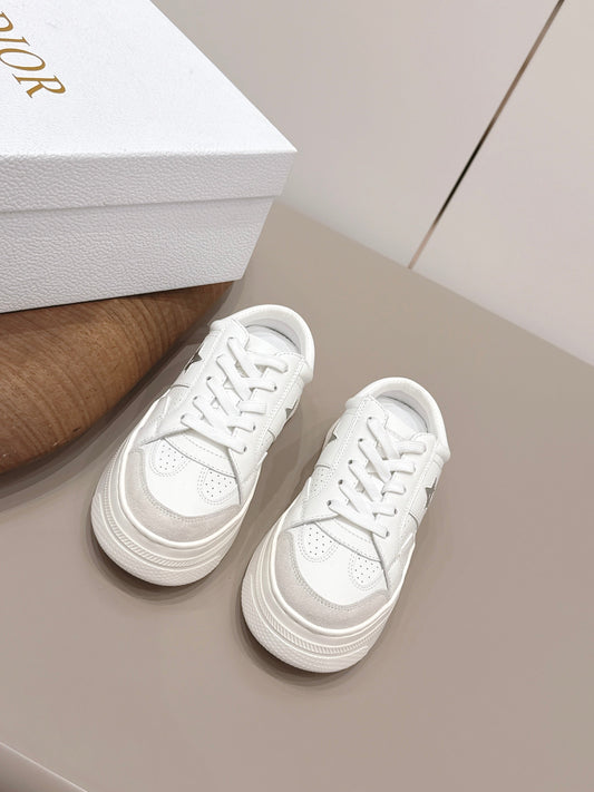 CD Dior Sliver Star Mule White Suede Leather 739310