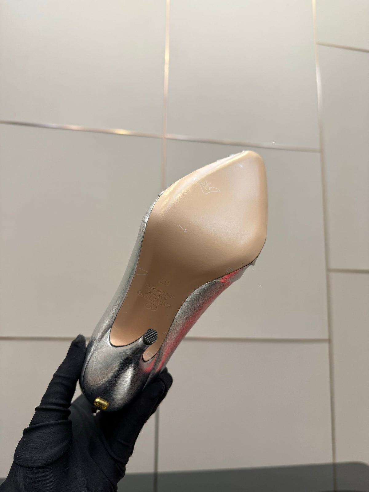 VT Panthea Pumps 105Mm Metallic Silver Goatskin 630180