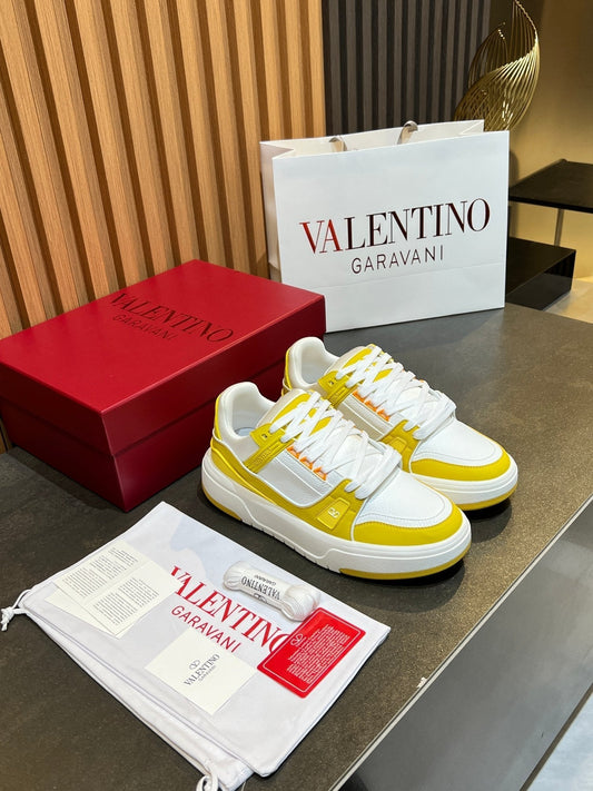 VT 25S Couple Sneakers White Yellow Calfskin 563109