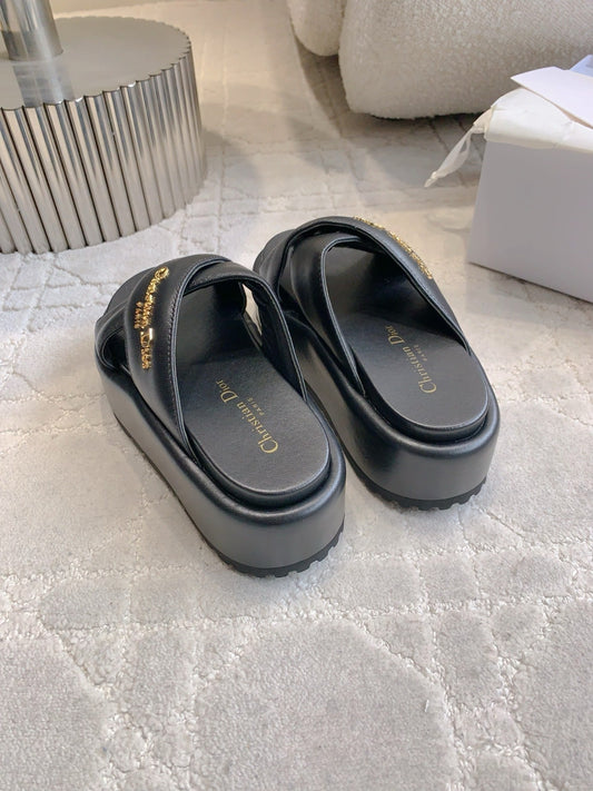 CD 26s Platform Sandals 65 Black Lambskin 644289
