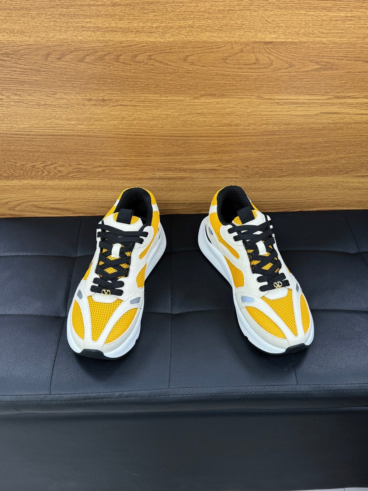 VT 26s Demivee Trainers White Yellow Mesh Suede 100798