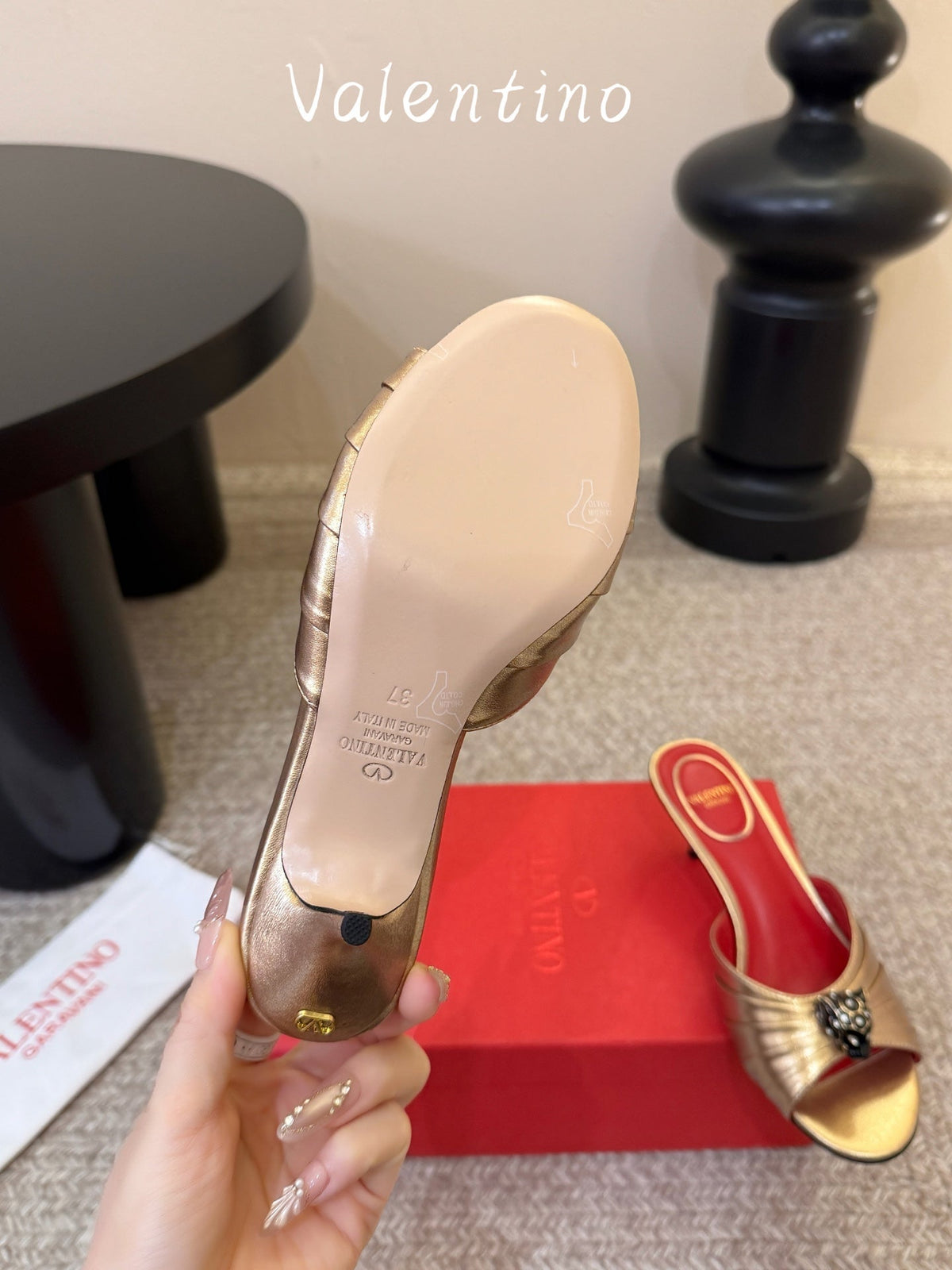 VT 26s Panthea Mules 55mm Gold Goatskin 104715