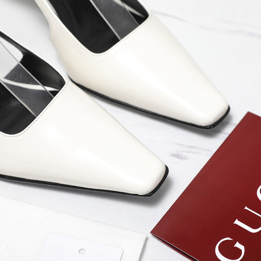 GG 26ss Slingback 60 White Sheepskin 601089