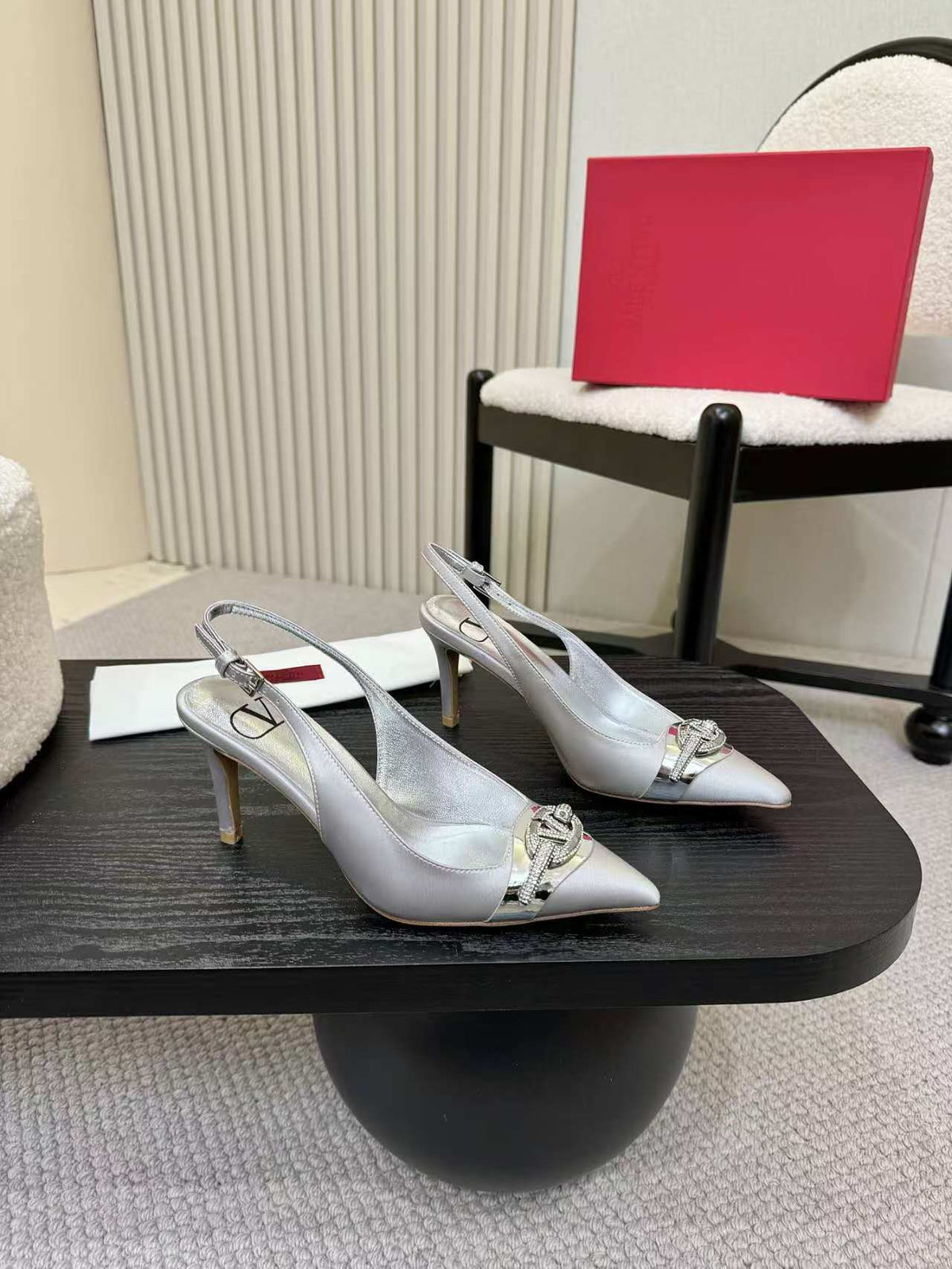 Valentino Slingback Pump High heels Silk 239562