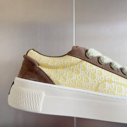 CD B33 Sneaker 40mm Brown Yellow Monogram Suede