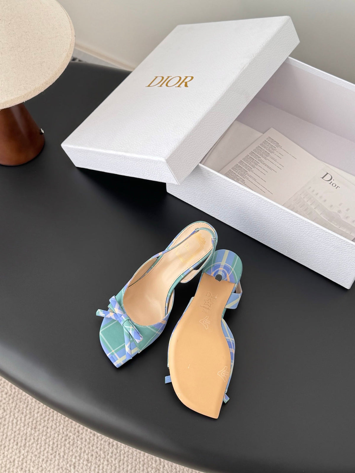 CD SS26 Mary Jane Sandals 8.5cm Multicolor Sheepskin Fabric 605822