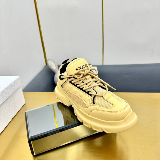 CD Sneaker 50mm In Light Yellow Cowhide And Mesh Fabric 111471