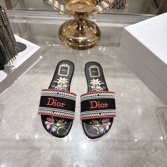 CD 26s Dway Slide Black Colorful Cotton 679878