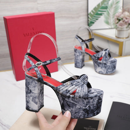 VLTN Crasher Platform Sandals Blue Grey Fabric 913110