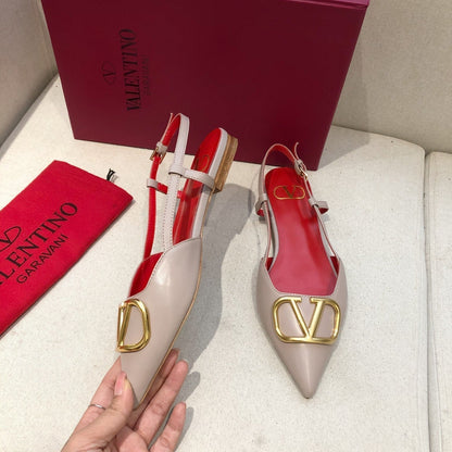 Valentino Slingback Flats Sheepskin