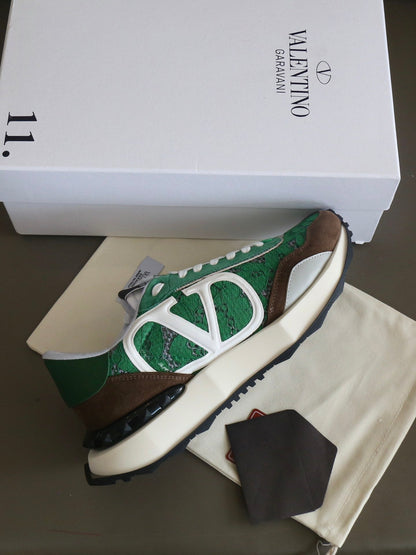 VT Lace Sneaker Green Brown Suede Leather