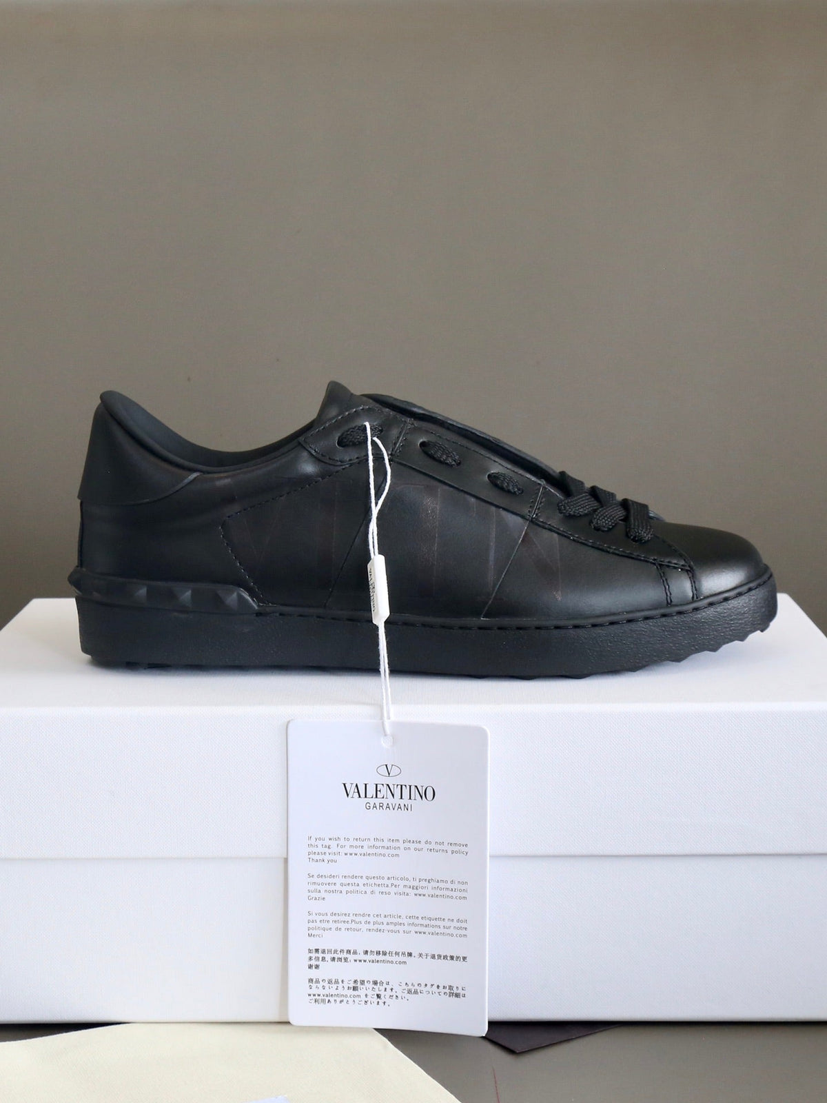 VT Open Sneaker Full Black Calfskin