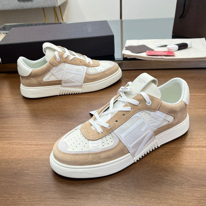 valenti low top vl7n cream calfskin brown suede
