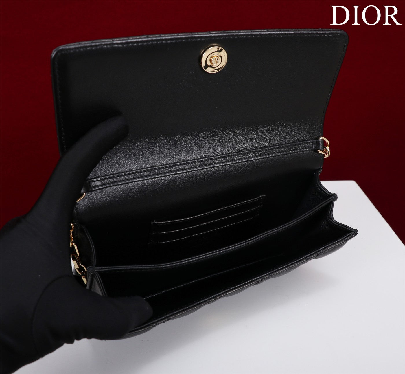 my cd mini 21 black lambskin