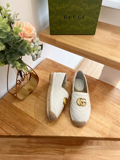 GG 26ss Loafer White Straw Sheepskin 692194
