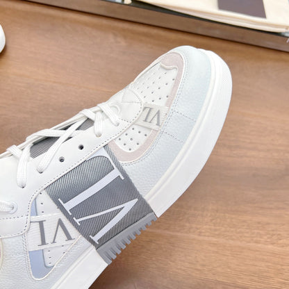 valenti low top vl7n white calfskin grey canvas