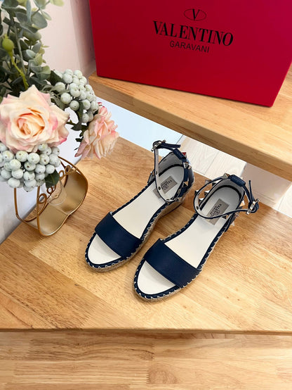 VLogo Rockstud Espadrille Dark Blue Leather 692180