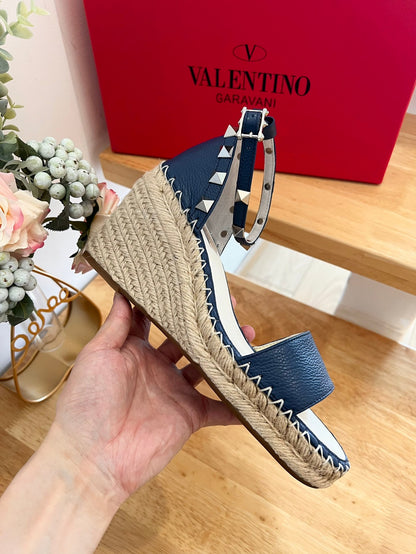 VLogo Rockstud Espadrille Dark Blue Leather 692180
