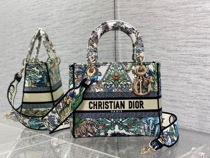 CD Travel Star Green 24 Lady Dior Bag Canvas 336666
