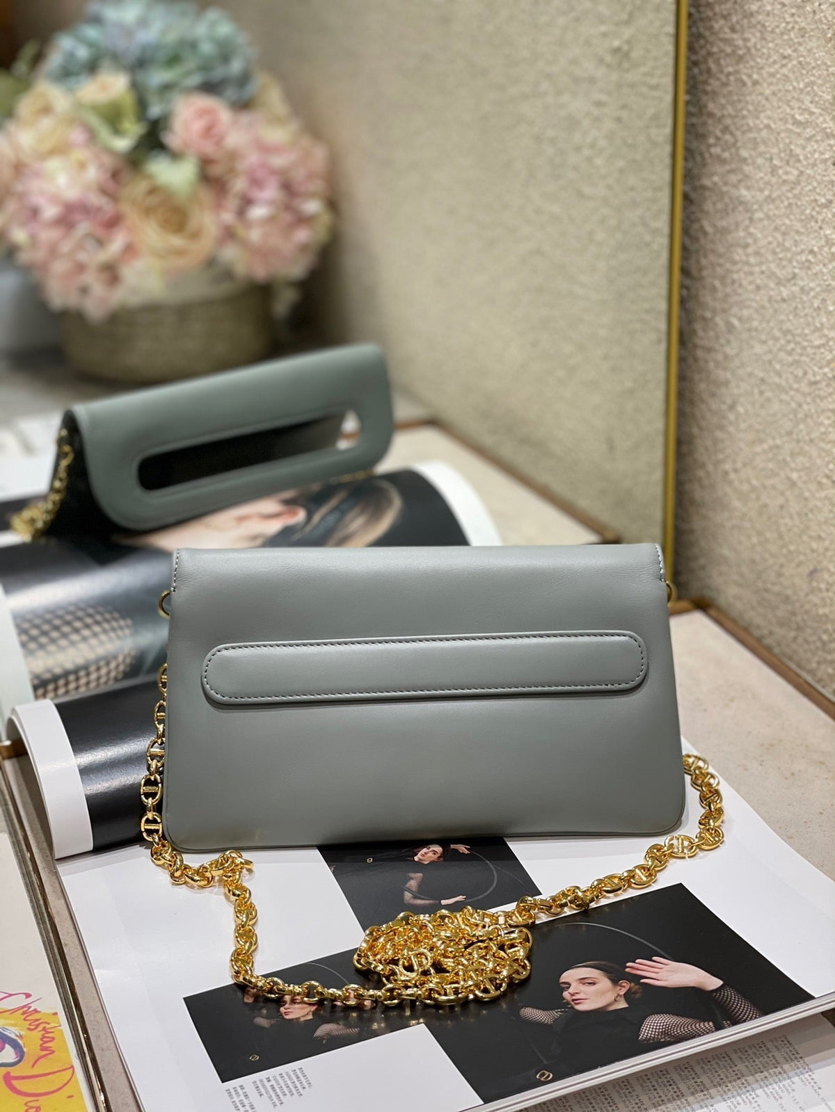 CD Diordouble Bag Blue Calfskin 336780