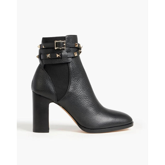 Valentino Garavani Rockstud Ankle Boots Black Cowhide