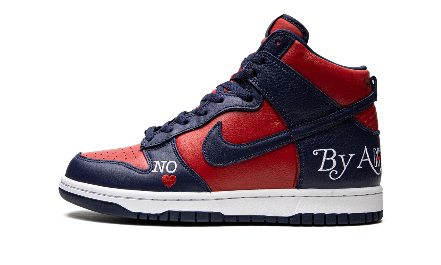 SB Dunk High "Supreme - By Any Means - Navy/Red" DN3741 600