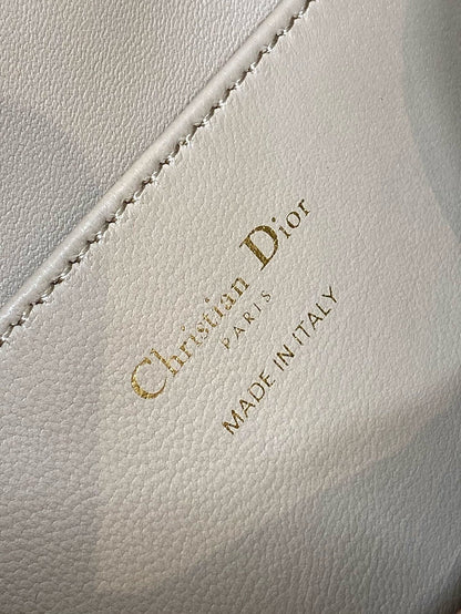 Small CD Caro Blackpack 18cm Powder Beige Macrocannage Lambskin