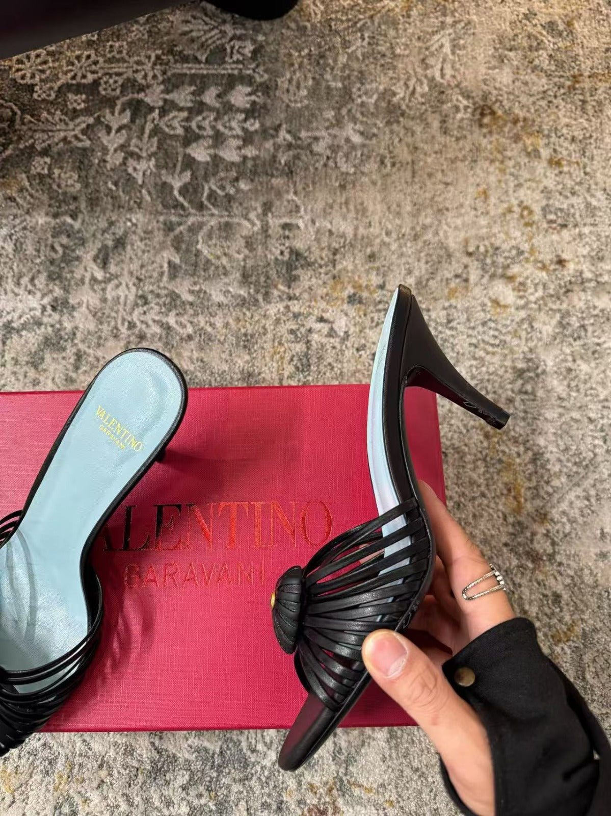 Valentino Garavani Royal Mules 7.5cm Black Leather