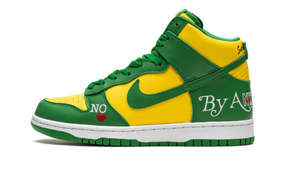 SB Dunk High "Supreme - By Any Means - Green/Yellow" DN3741 700