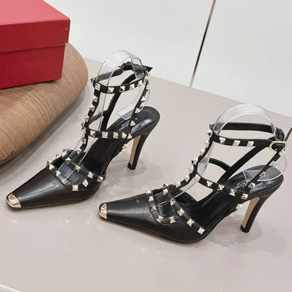 Valentino 2026 Rockstud Ankle Strap 95mm Slingback Calfskin 876673