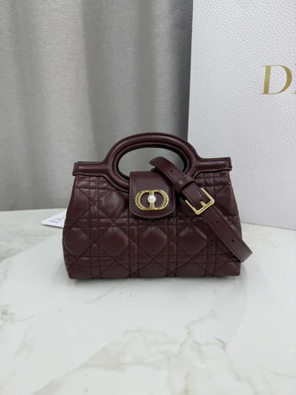 Dior 2026 Jolie Top Handle Mini Chain Handbag 18.5cm Grained Calfskin