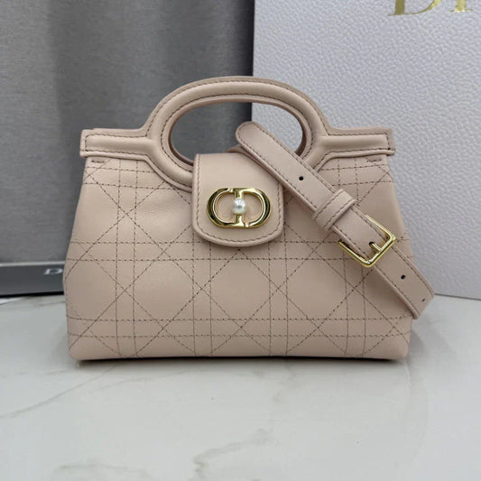 Dior 2026 Jolie Top Handle Mini Chain Handbag 18.5cm Grained Calfskin