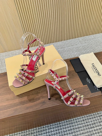 Valentino Garavani Rockstud Caged Calfskin Sandals 863321