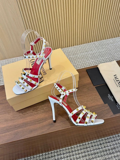 Valentino Garavani Rockstud Caged Calfskin Sandals 863321
