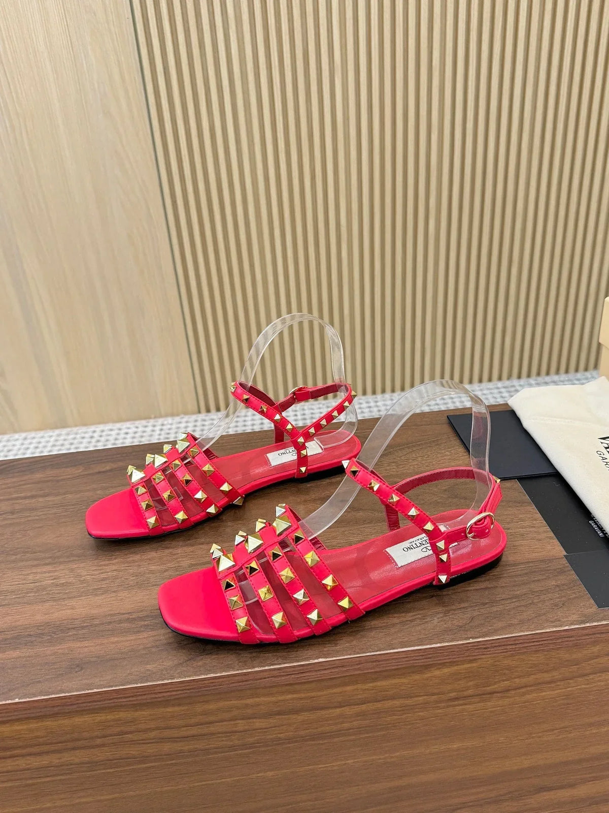 Valentino Garavani Rockstud Caged Calfskin Sandals 863321