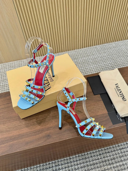 Valentino Garavani Rockstud Caged Calfskin Sandals 863321