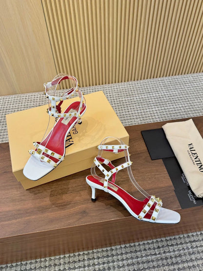 Valentino Garavani Rockstud Caged Calfskin 40mm Sandals 863342