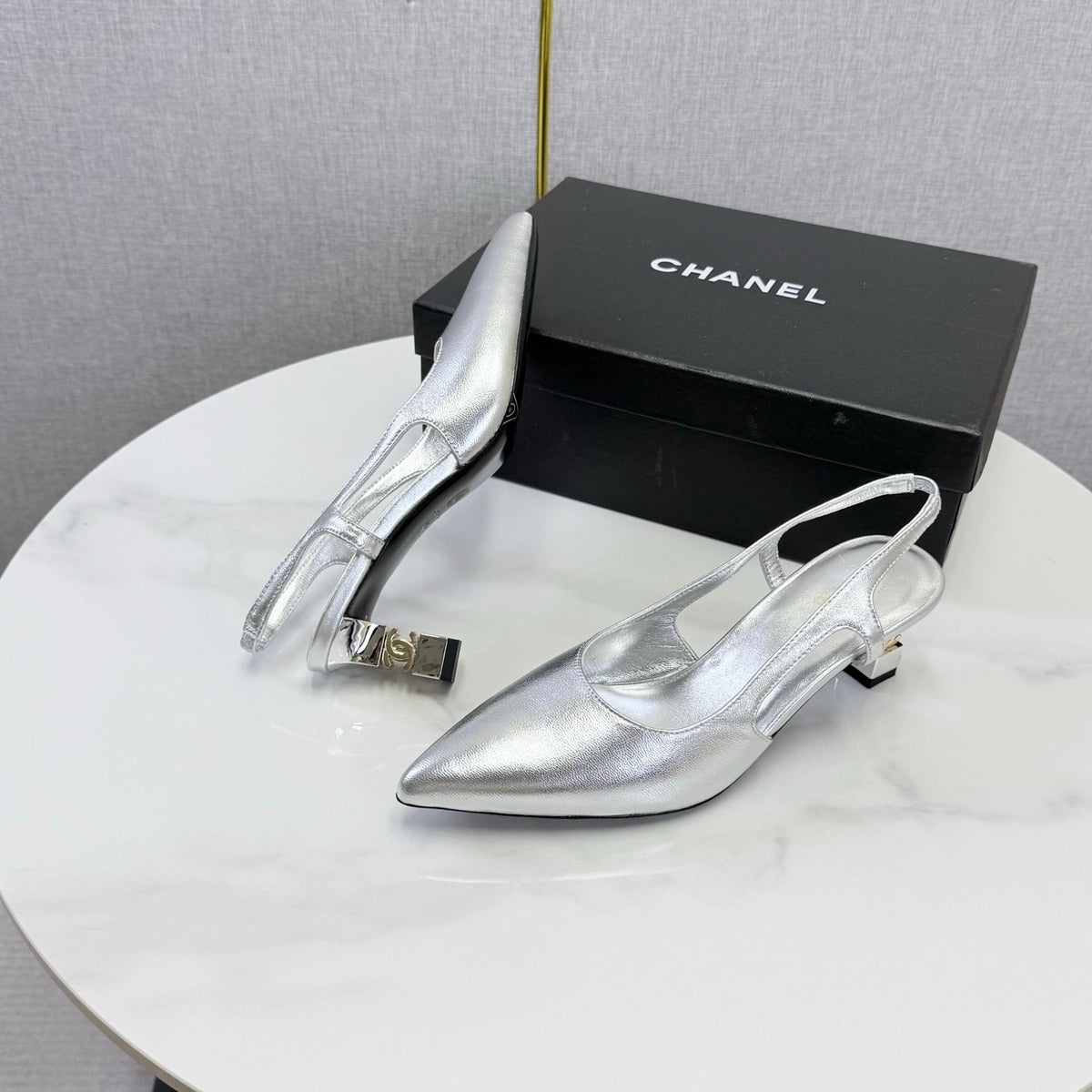 Chanel 2026 Slingback 50mm Patent Leather 904478