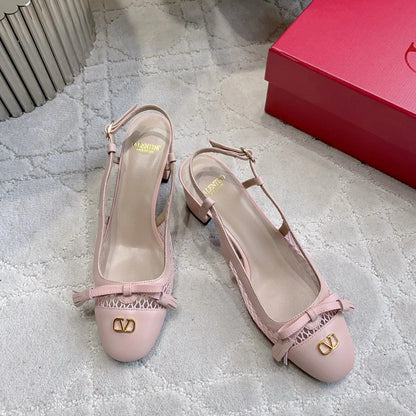 VT 26s Bow-tie Slingback 55 Mesh Calfskin