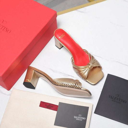 Valentino 2026 Garavani Annet Calfskin Slide Sandals 60mm 864485