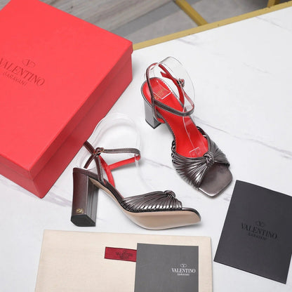 Valentino 2026 Garavani Annet 90mm Leather Block-Heel Sandal 864491