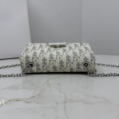 Dior 2026 Chain Bag 21cm Fabric Lambskin