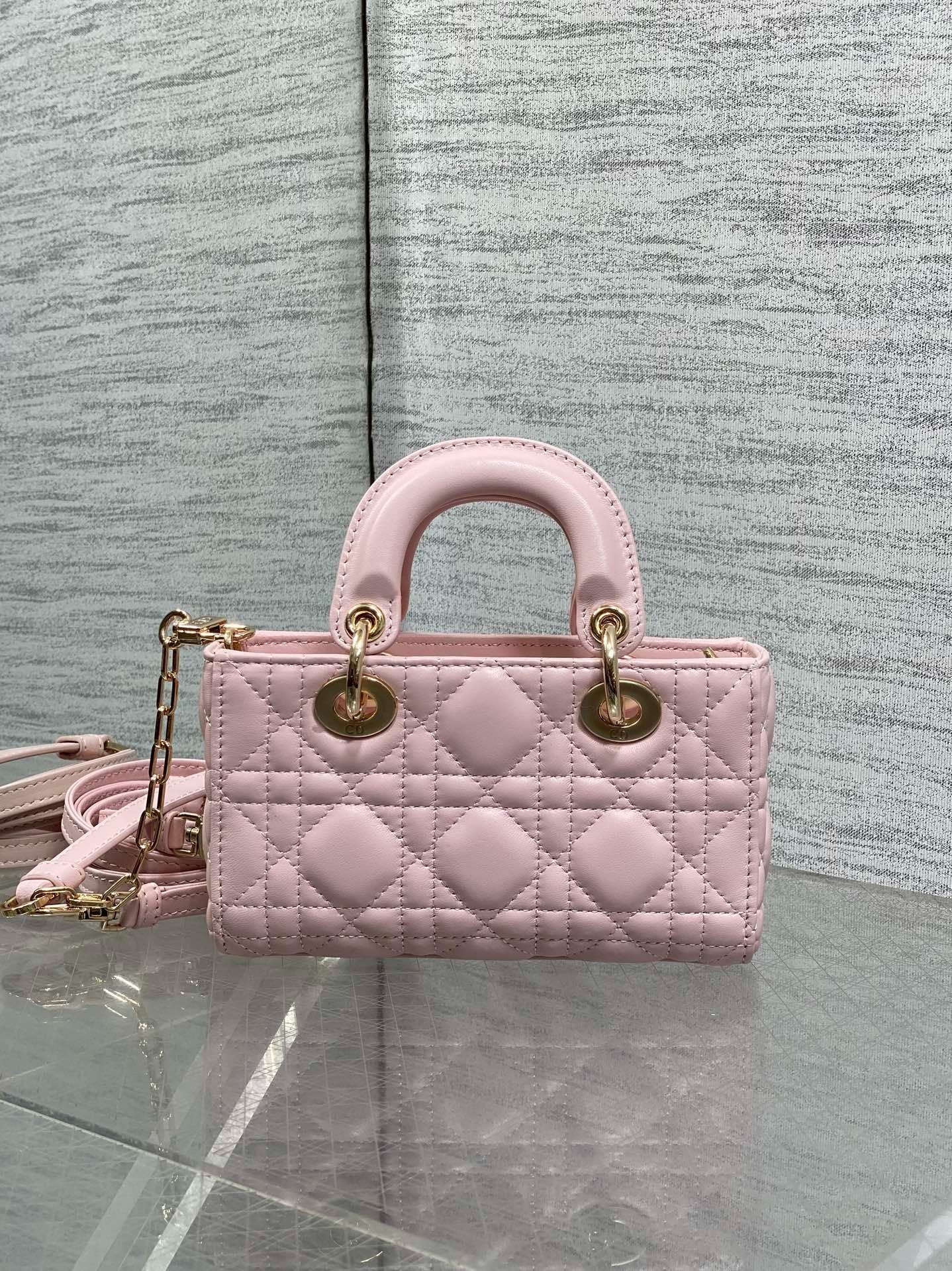 Dior 2026 Bow D-Joy Micro Bag Pink Lambskin