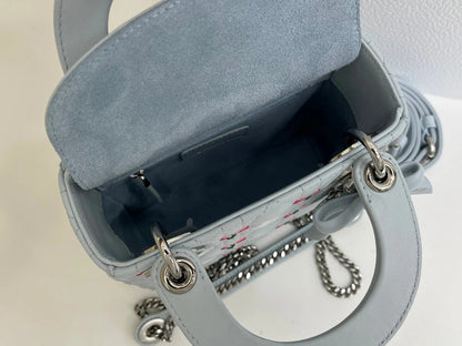 Dior 2026 Bird Rose Design Lady Dior Bag Lambskin