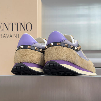 VLTN Garavani Stud Up Butterfly Sneakers Purple Multicolor Suede