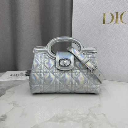 Dior 2026 Jolie Top Handle Mini Chain Handbag 18.5cm Grained Calfskin